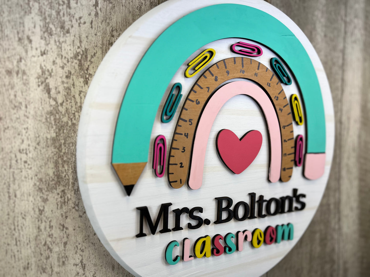 Personalized Rainbow Teacher Door Hanger