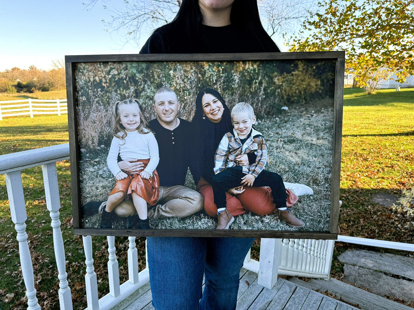 Family Photo Wood Framed Print