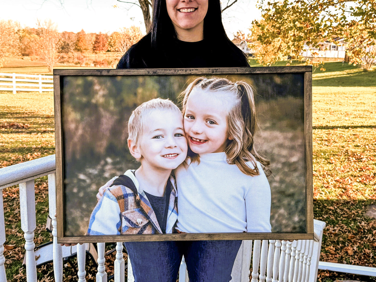 Family Photo Wood Framed Print