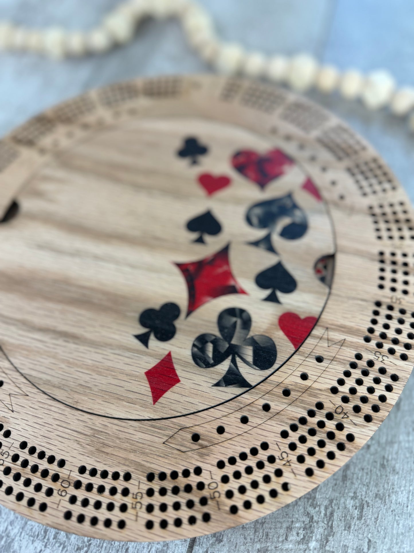 Jeweled Suits Cribbage Board