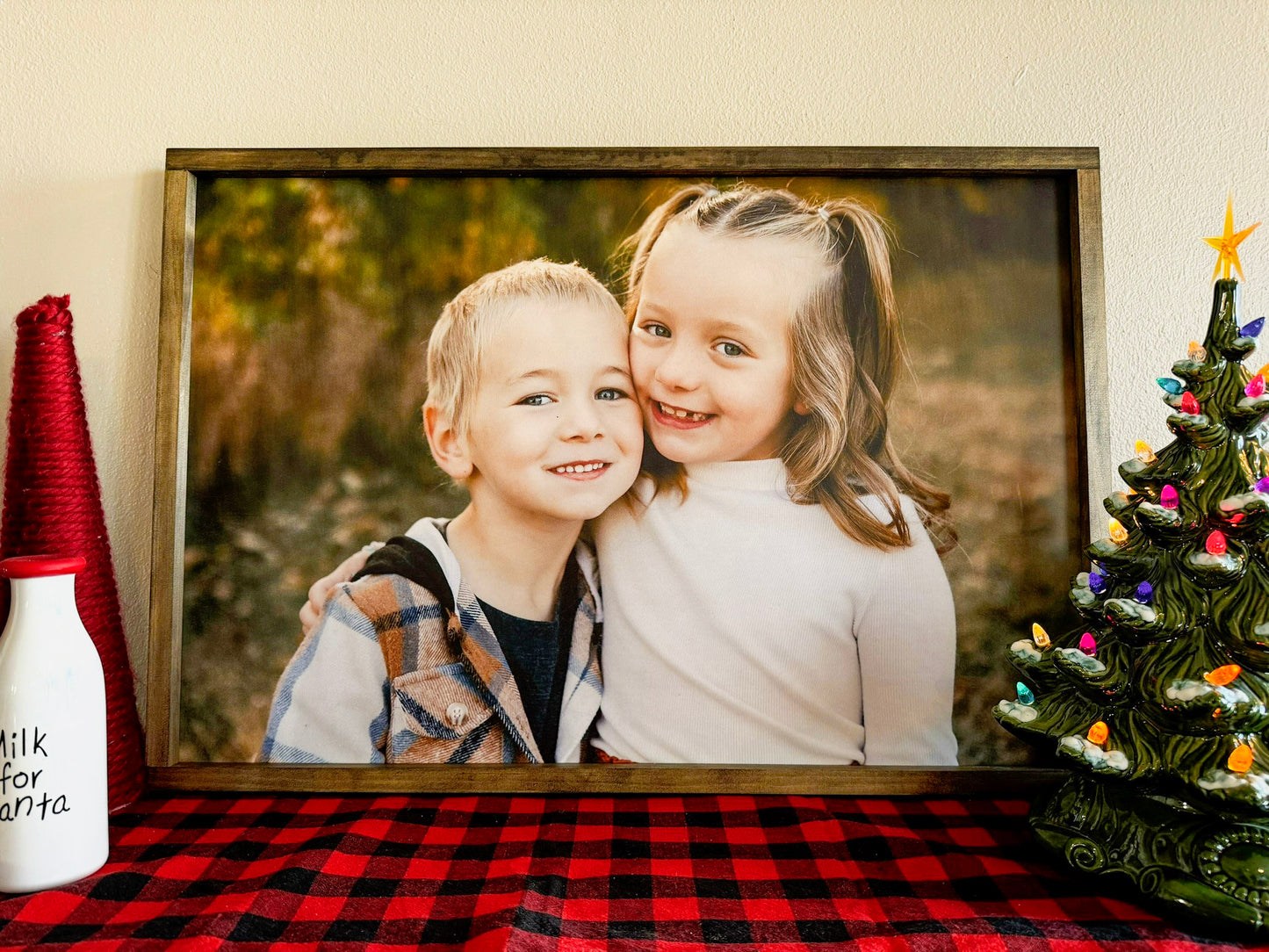 Family Photo Wood Framed Print