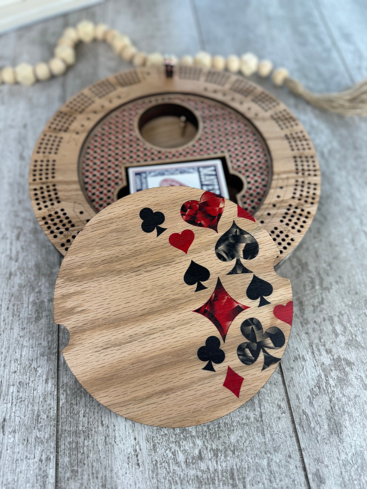 Jeweled Suits Cribbage Board