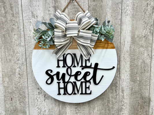 Home Sweet Home  Interchangeable Door Hanger, Front Door Welcome Sign