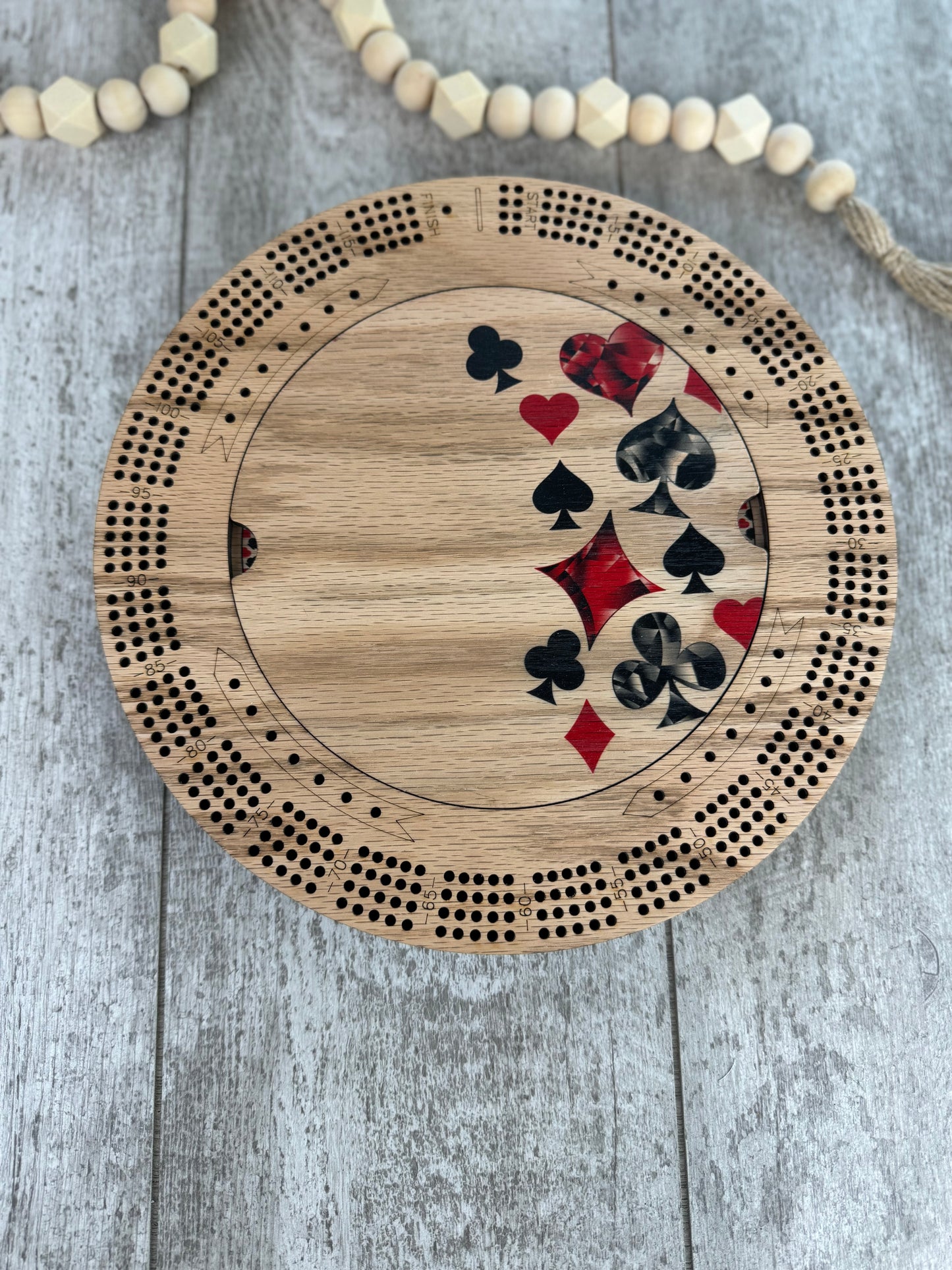 Jeweled Suits Cribbage Board