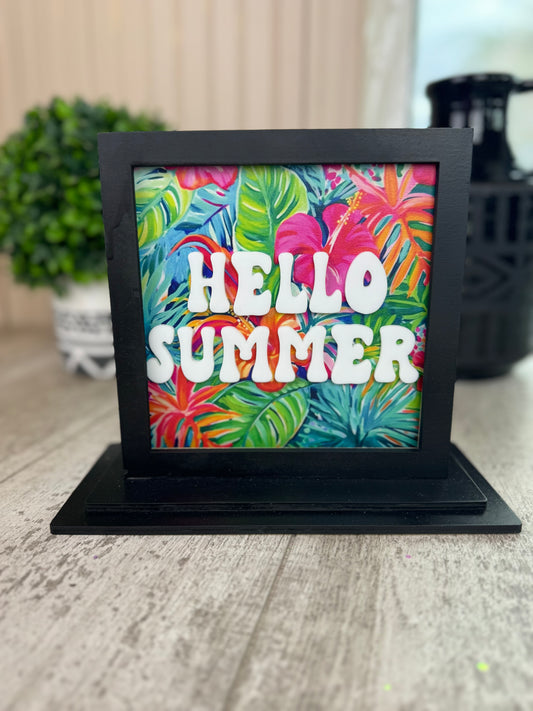 Hello Summer Interchangeable Shelf Sitter Plate