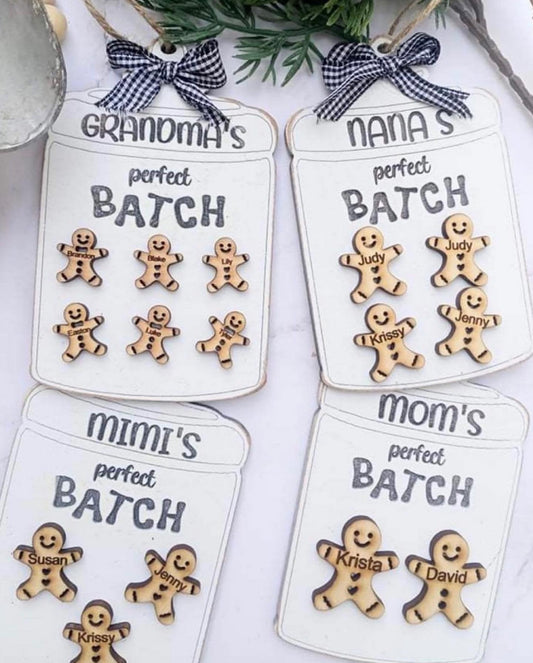 Personalized Gingerbread Cookie Ornament (up to 12 gingerbread people)