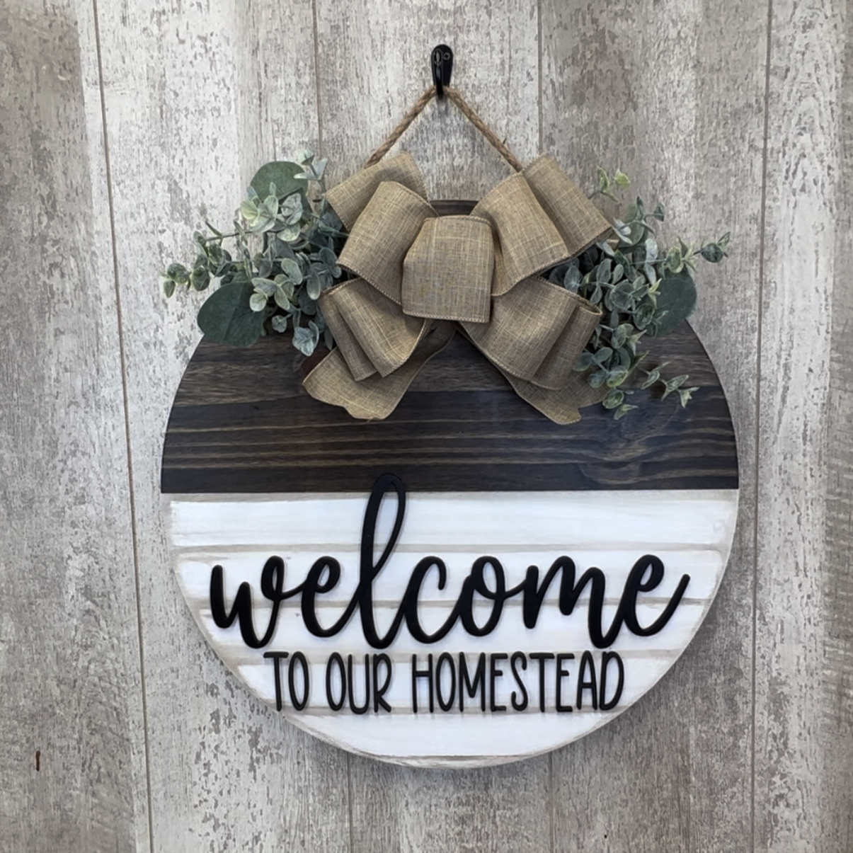 Welcome to Our Home Shiplap Door Hanger, Personalized Sign