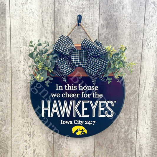 Iowa City 24:7 Officially Licensed University of Iowa Door Hanger