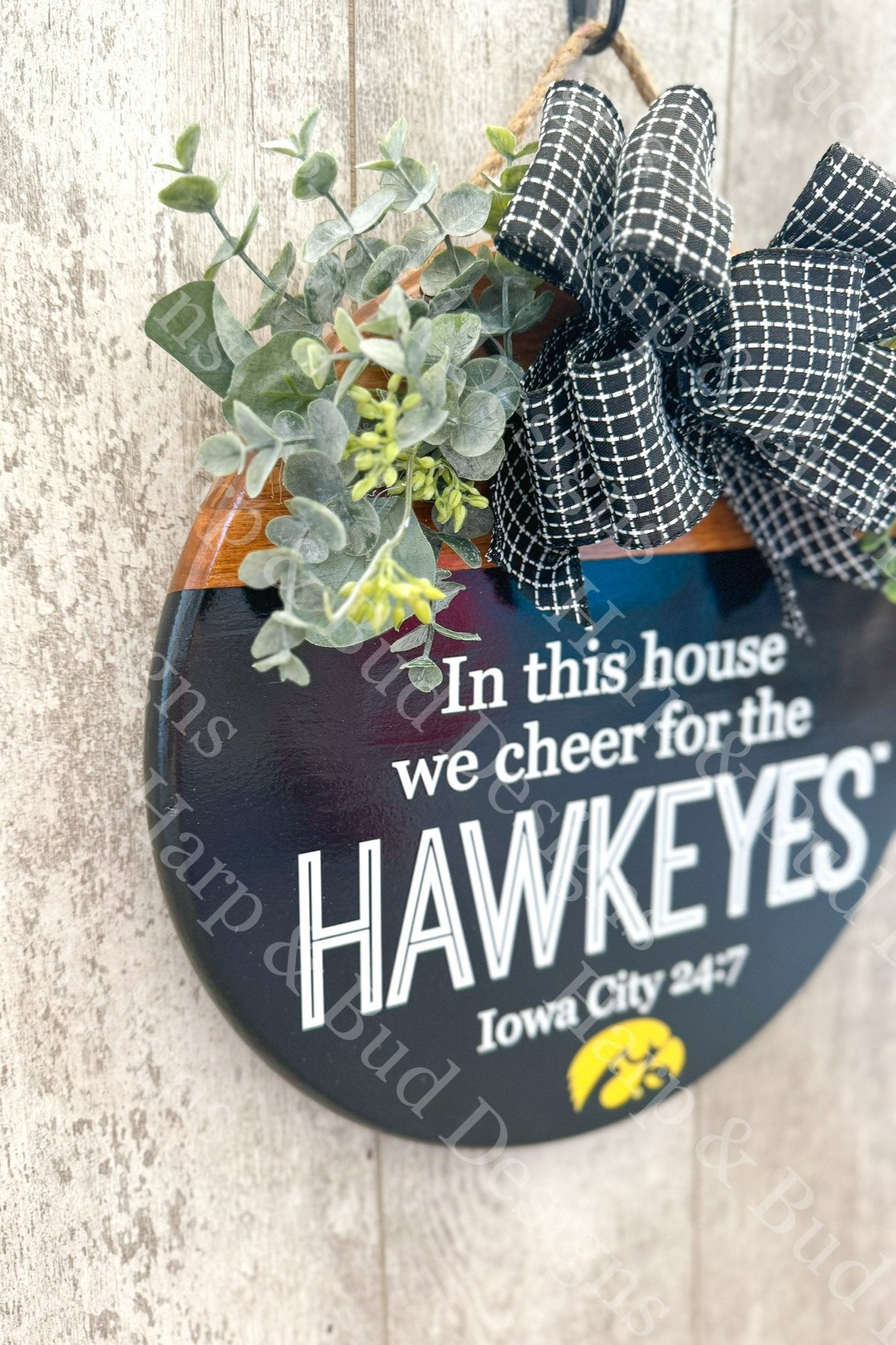 Iowa City 24:7 Officially Licensed University of Iowa Door Hanger