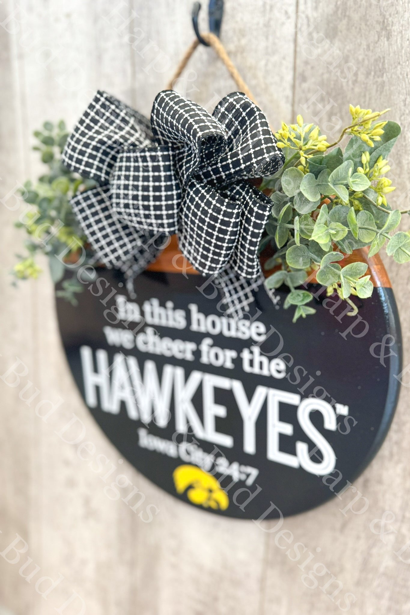 Iowa City 24:7 Officially Licensed University of Iowa Door Hanger