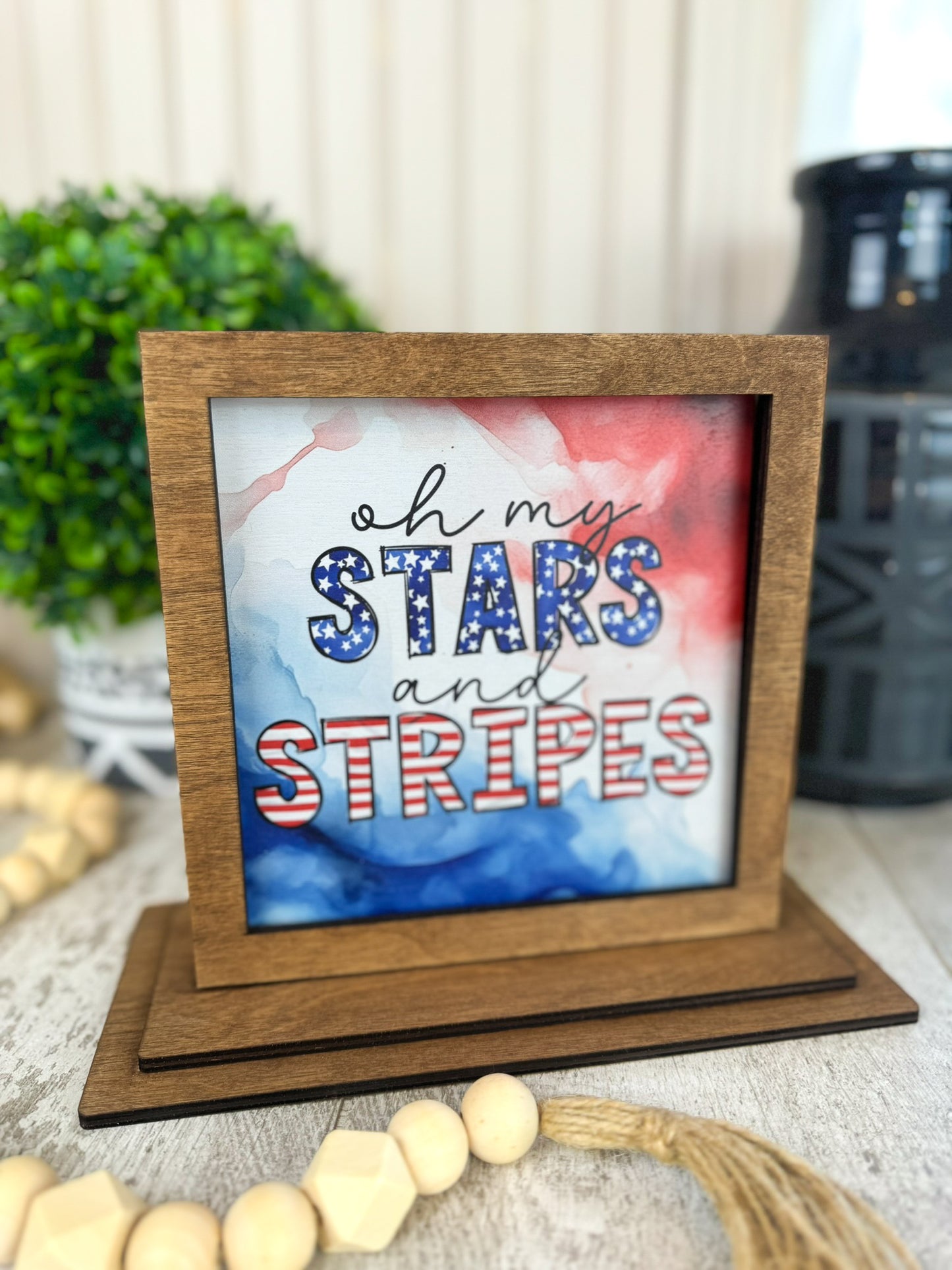 Oh My Stars & Stripes Interchangeable Shelf Sitter Plate