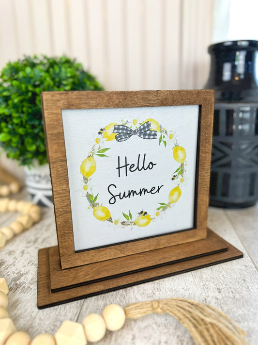 Hello Summer Interchangeable Shelf Sitter Plate