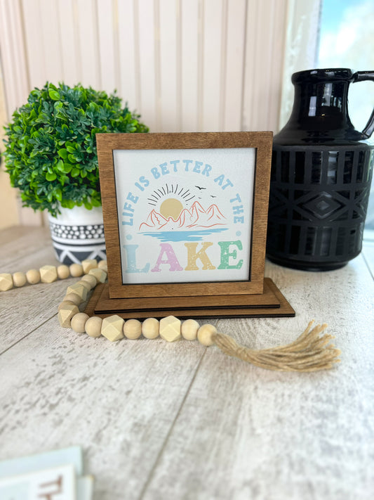 Life is Better at the Lake Interchangeable Shelf Sitter Plate