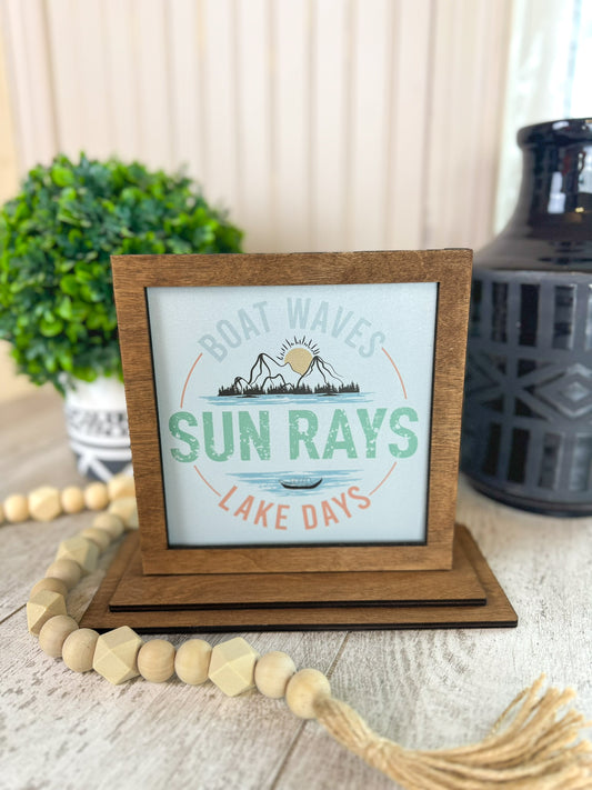 Boat Waves & Sun Rays Interchangeable Shelf Sitter Plate