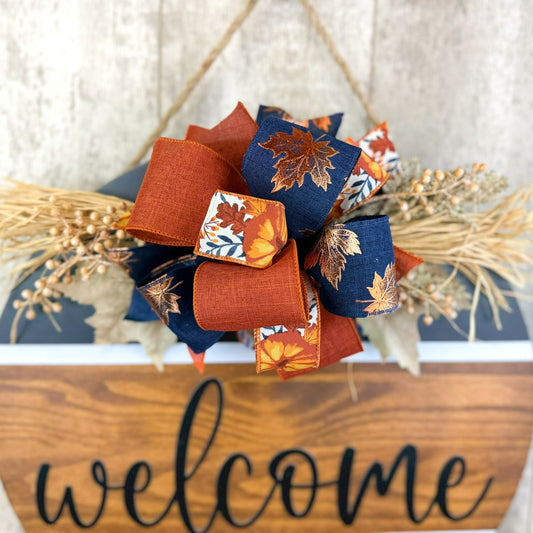 Copper & Navy Fall Interchangeable Bow