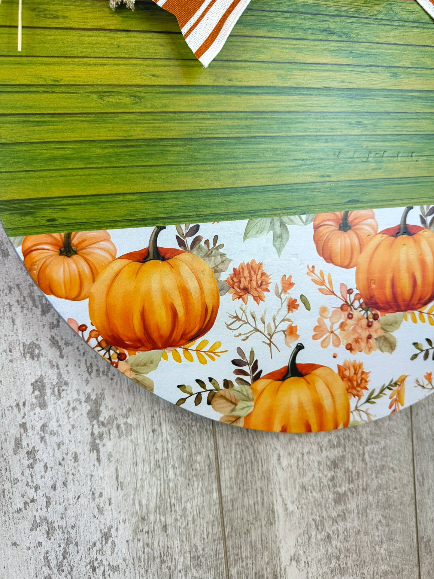 Welcome Pumpkin Floral Door Hanger