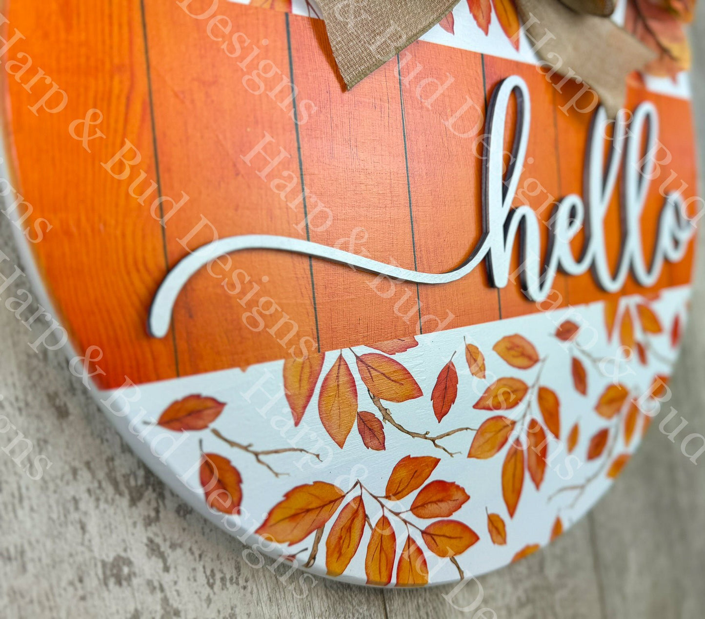 Hello Fall Leaves Door Hanger