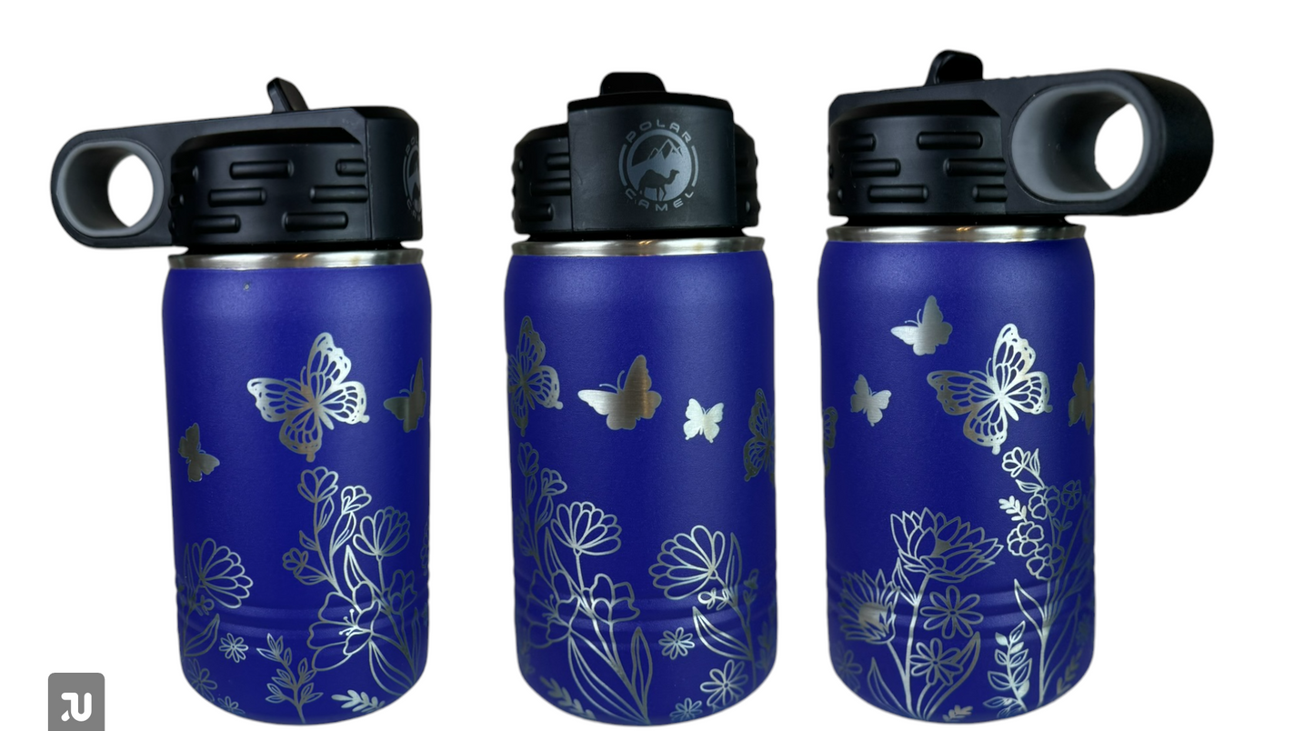 Butterfly & Wildflowers Kids 12oz Water Bottle