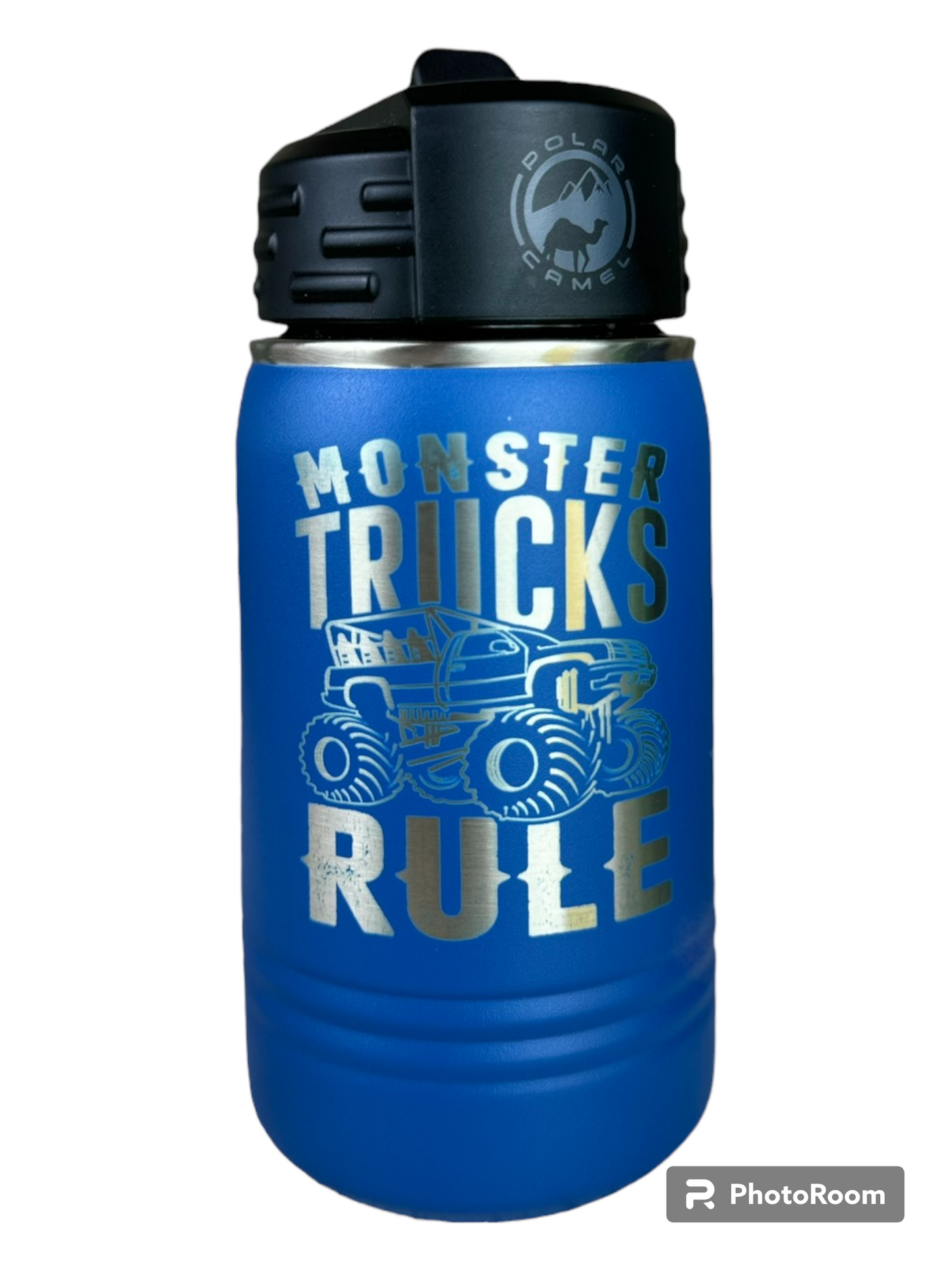 Monster Trucks Rule Kids 12oz Water Bottle