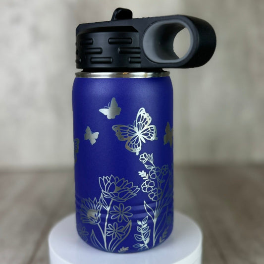 Butterfly & Wildflowers Kids 12oz Water Bottle