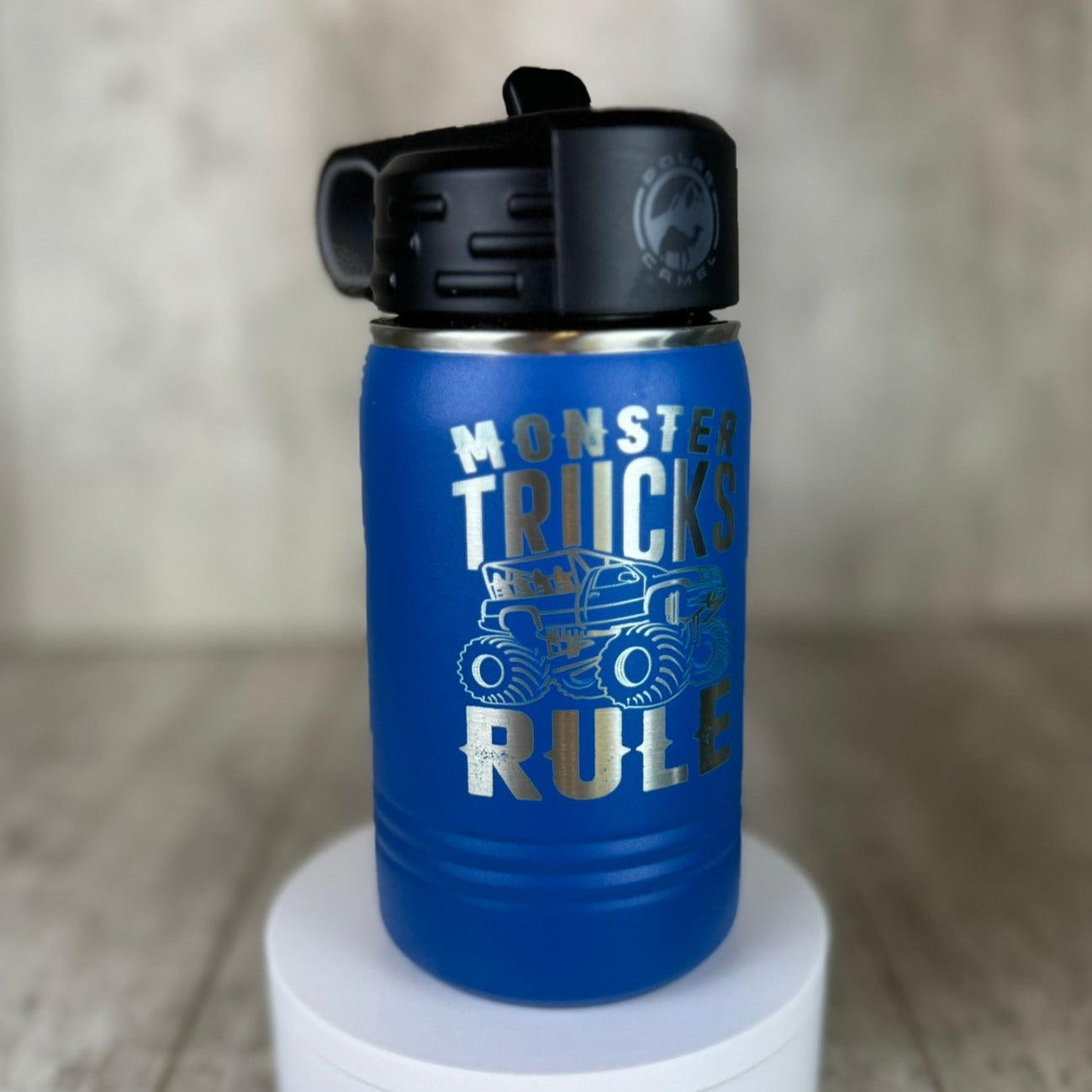 Monster Trucks Rule Kids 12oz Water Bottle