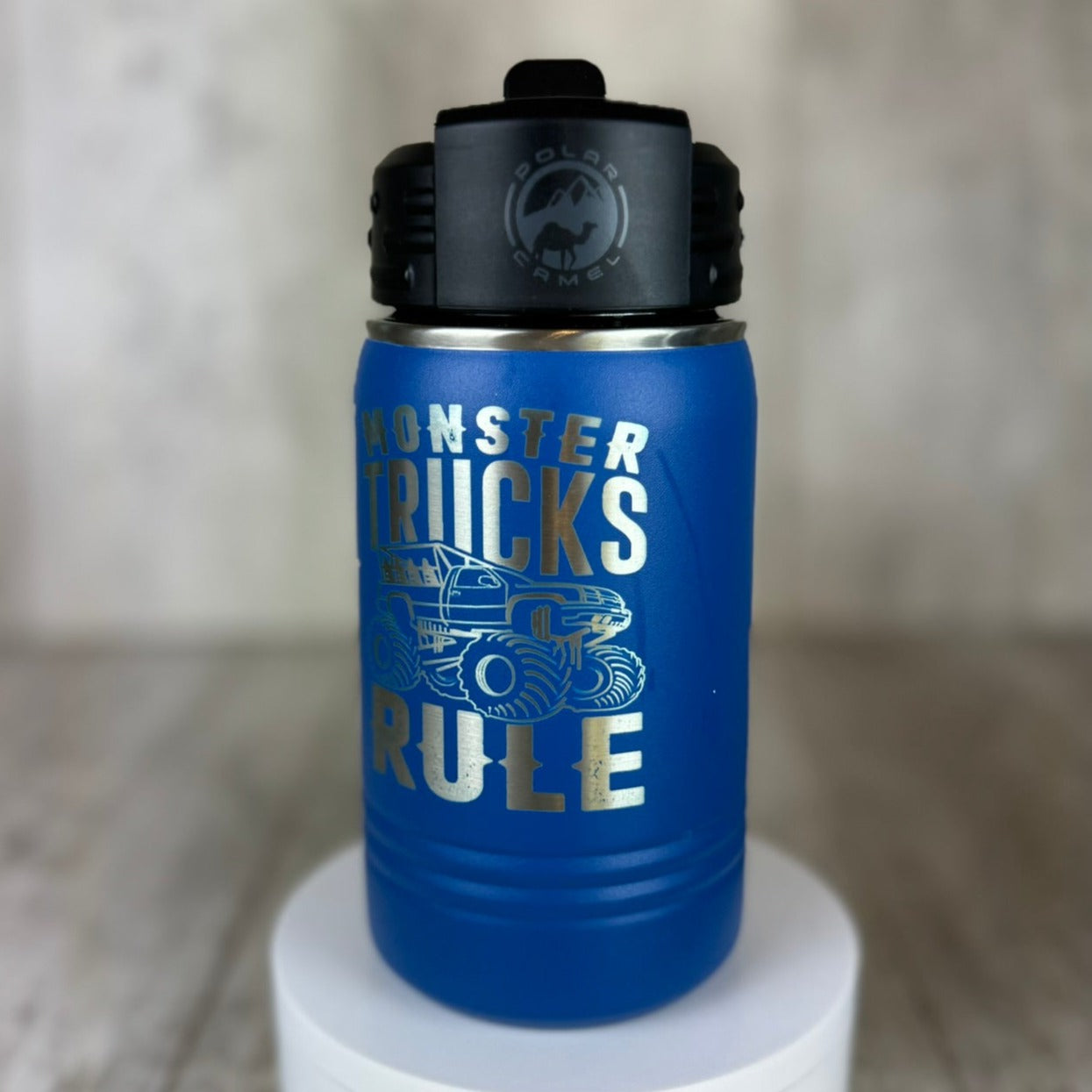 Monster Trucks Rule Kids 12oz Water Bottle