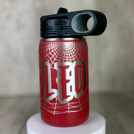 Personalized Spider Web Kids 12oz Water Bottle