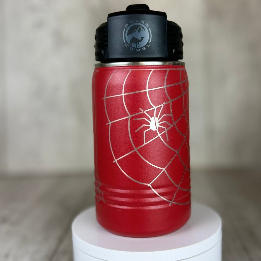 Personalized Spider Web Kids 12oz Water Bottle