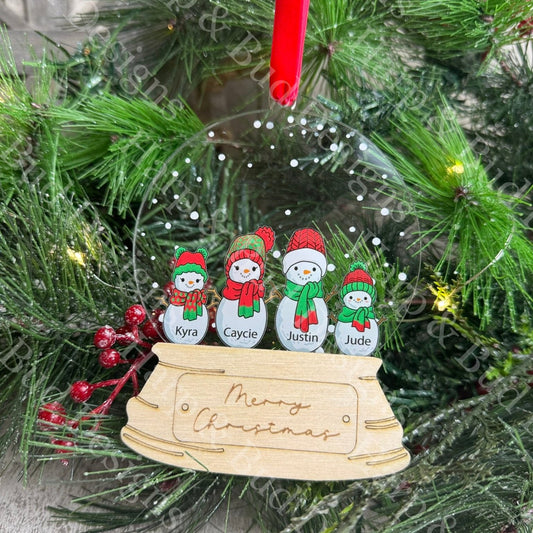 Snowman Family Christmas Ornament