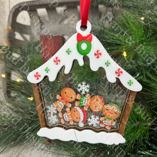 Gingerbread Family Christmas Ornament