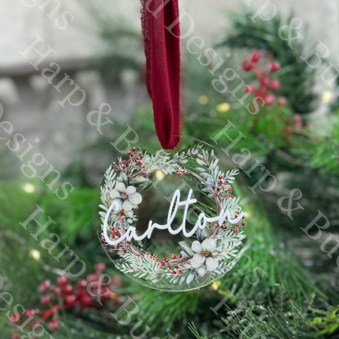 Last Name Christmas Ornament