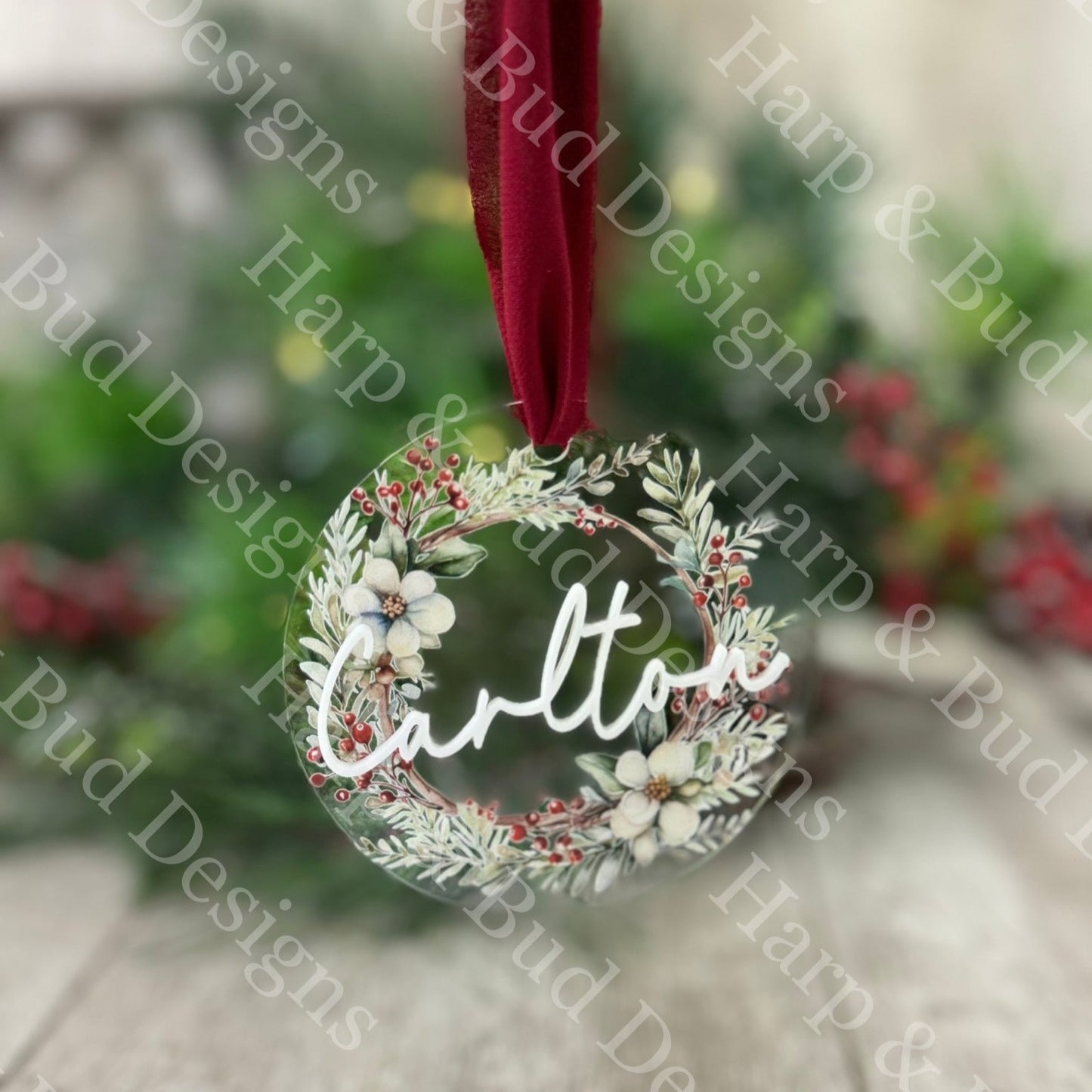 Last Name Christmas Ornament