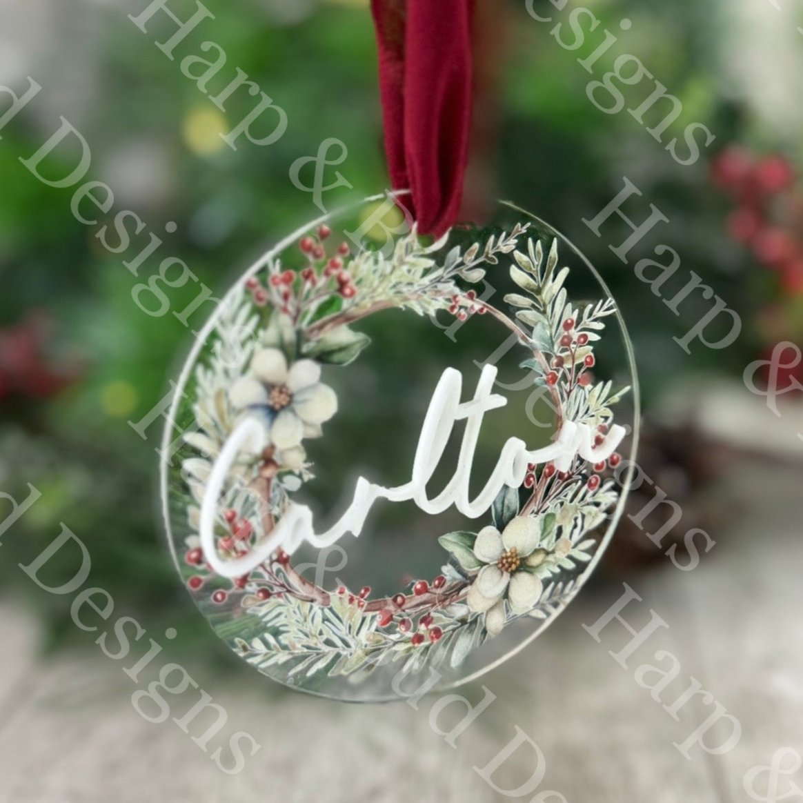 Last Name Christmas Ornament