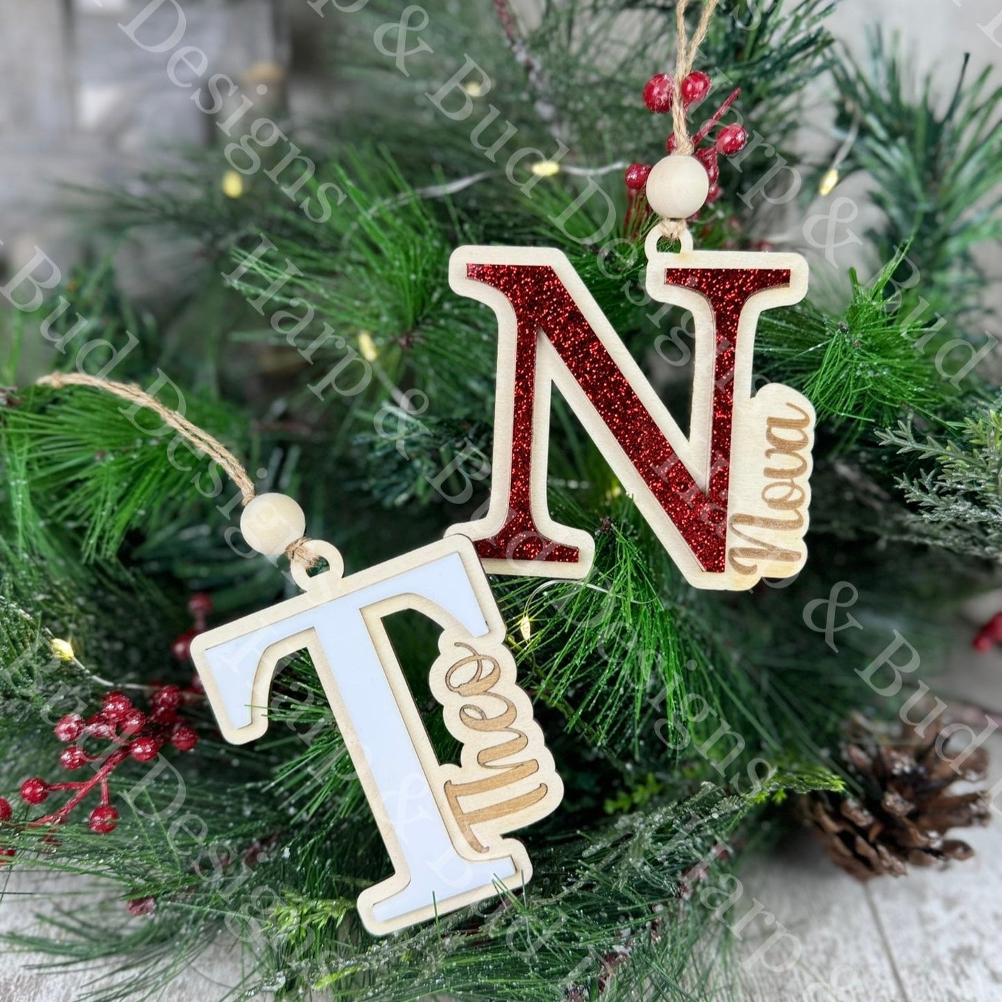 Personalized Name & Initial Christmas Ornaments