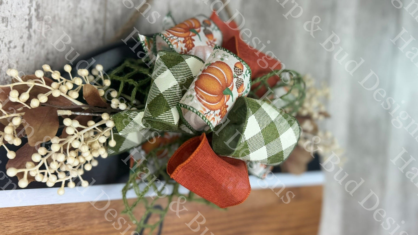 Olive & Terracotta Pumpkin Fall Interchangeable Bow