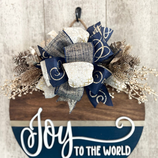 Navy & Gold Christmas Interchangeable Bow