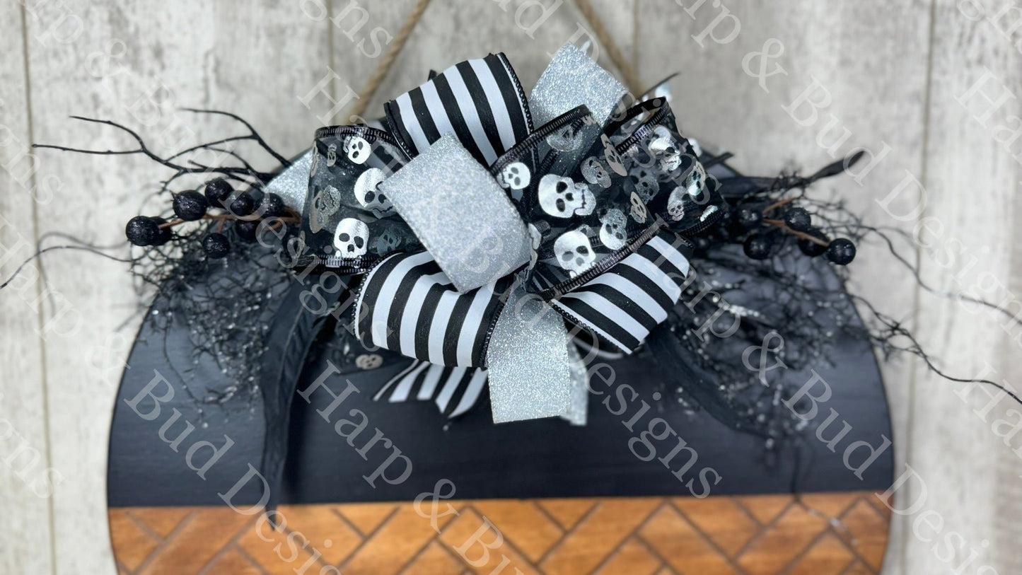 Skull Halloween Interchangeable Bow