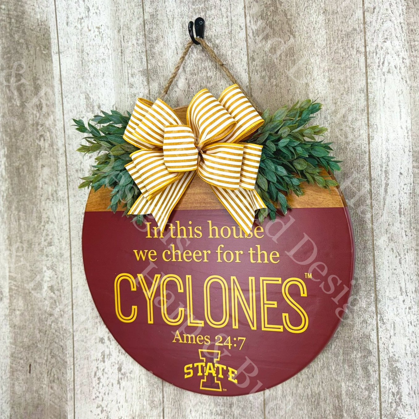 Ames 24:7 Officially Licensed Iowa State University Door Hanger