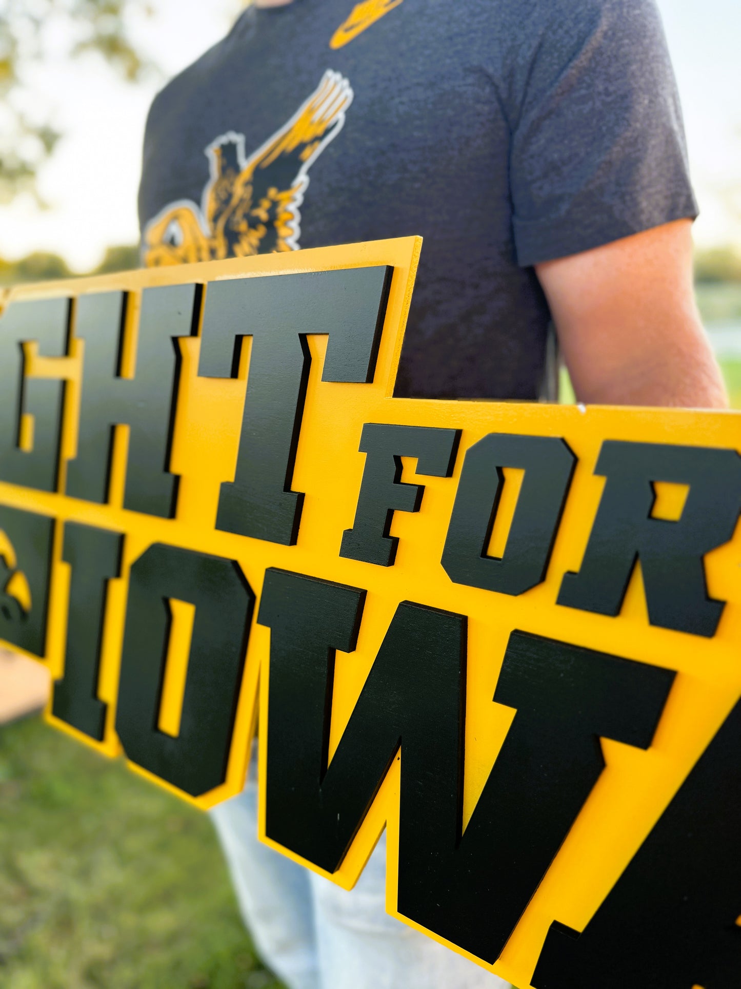 Iowa Hawkeye Wood Sign-Fight For Iowa