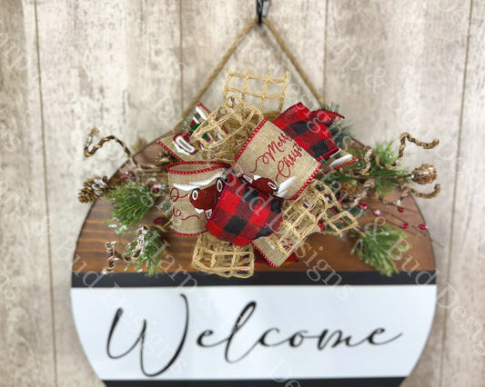 Rustic Merry Christmas Interchangeable Bow