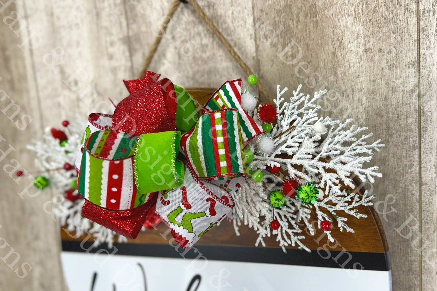 Green Monster Whimsical Christmas Interchangeable Bow Attachment