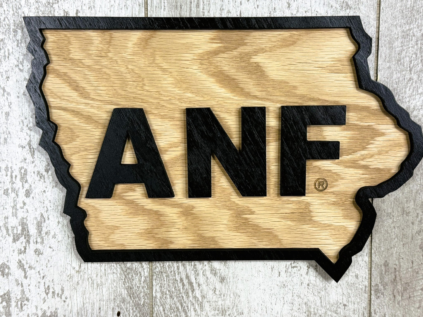 Iowa Hawkeye Oak Sign-ANF- America Needs Farmers