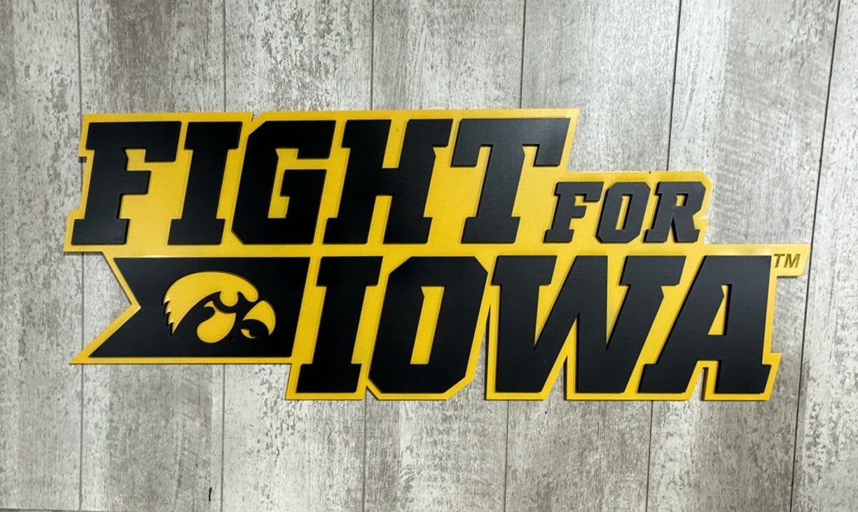 Iowa Hawkeye Wood Sign-Fight For Iowa