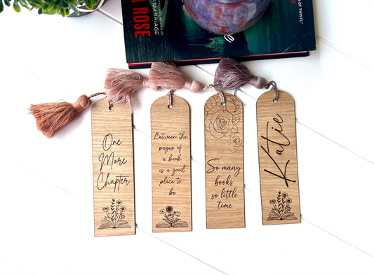 Wood Bookmark with Pom Tassel