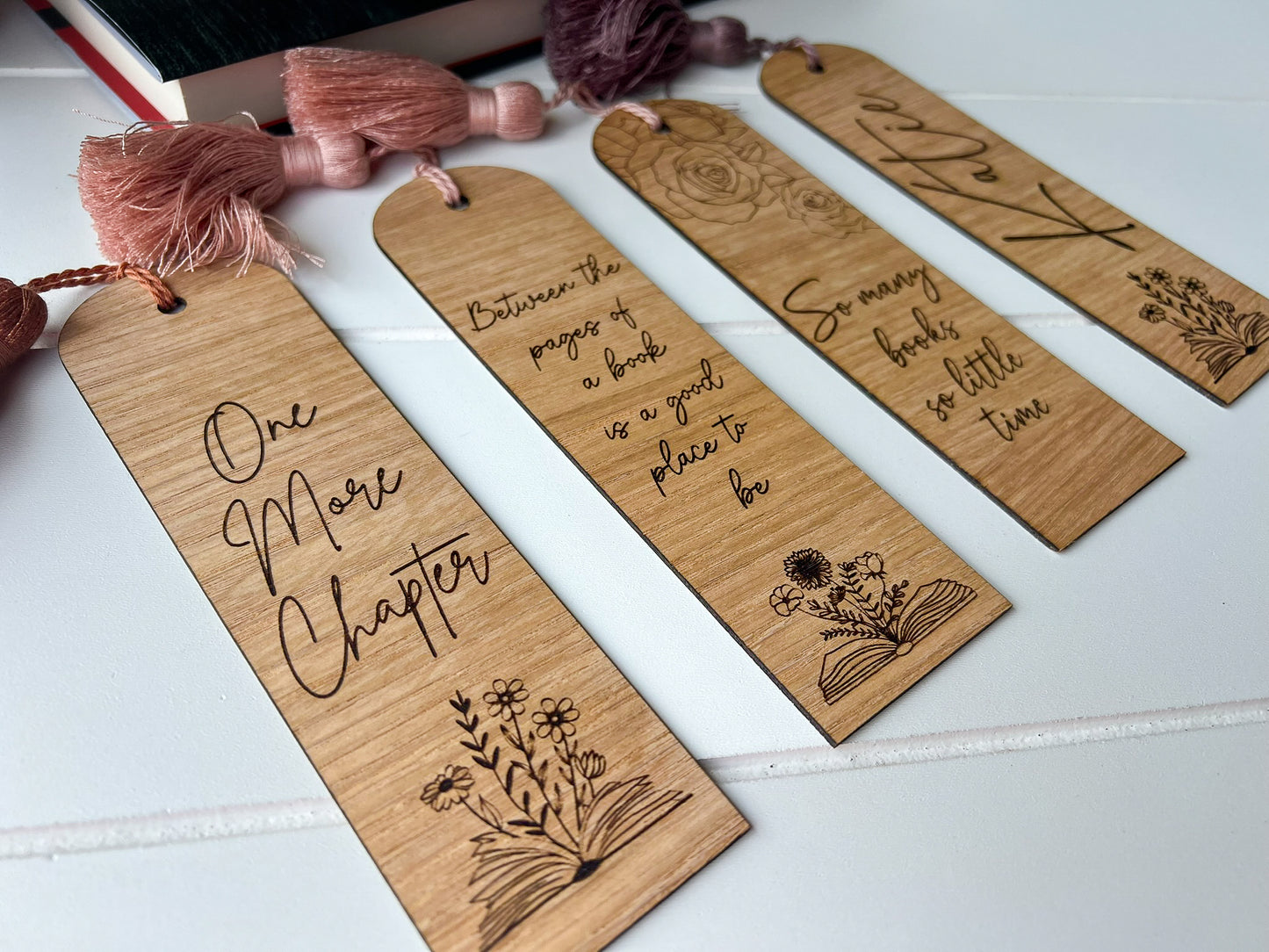 Wood Bookmark with Pom Tassel