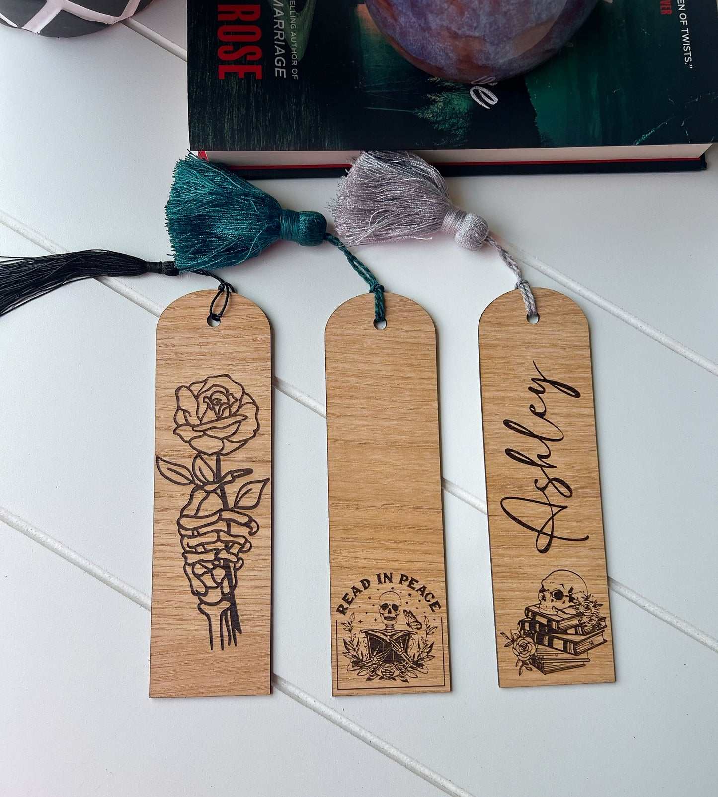 Wood Bookmark with Pom Tassel