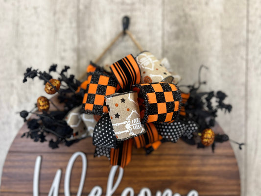 Skeleton Halloween Interchangeable Bow