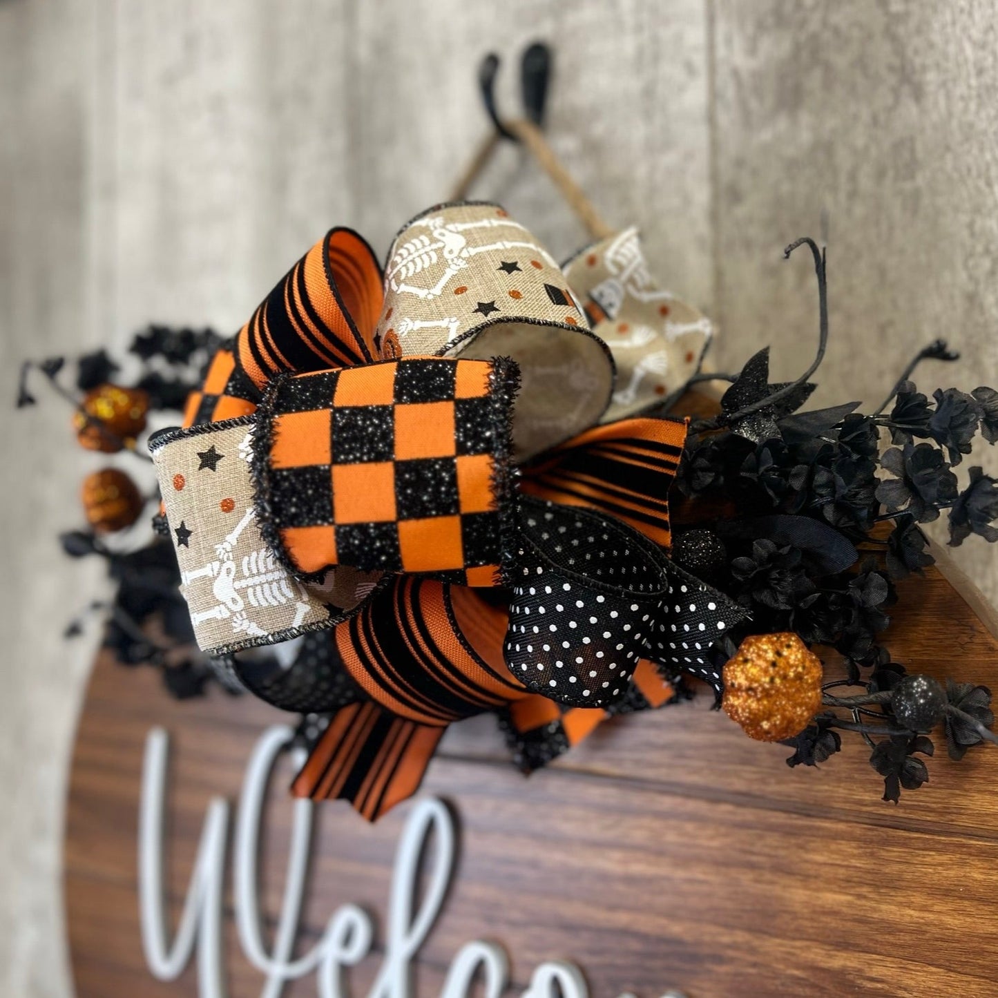 Skeleton Halloween Interchangeable Bow