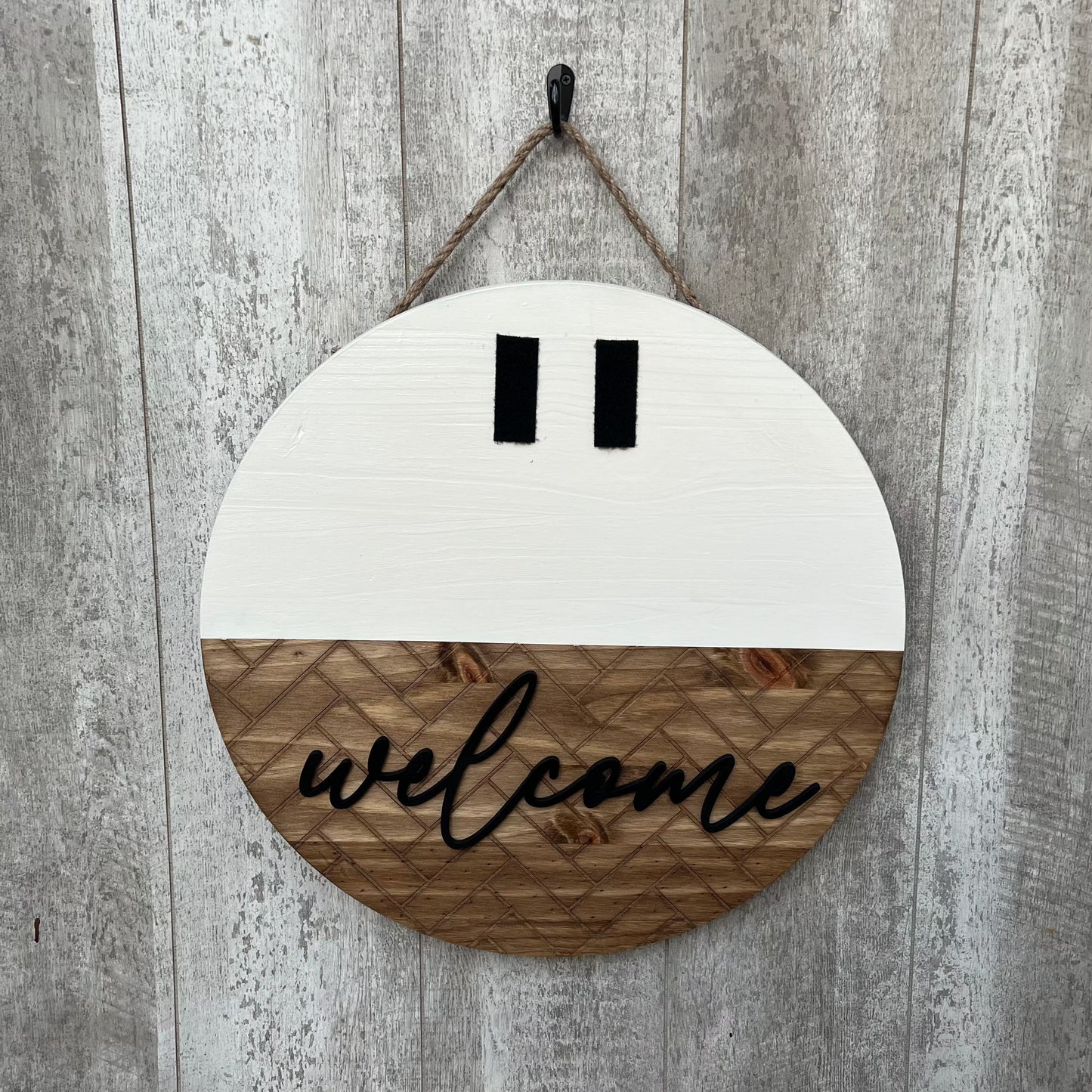 Welcome Herringbone Pattern Interchangeable Door Hanger