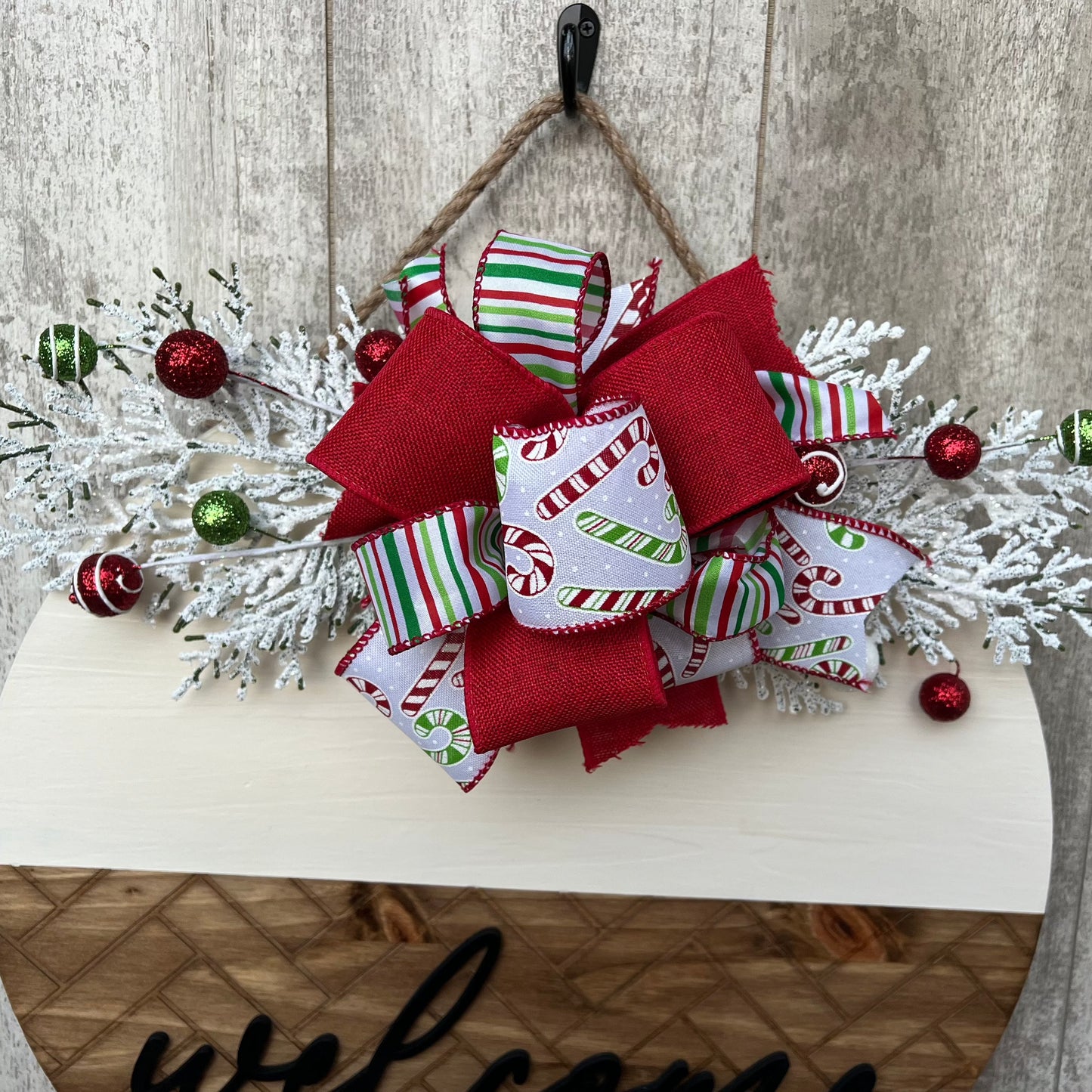 Candy Cane Christmas Interchangeable Bow